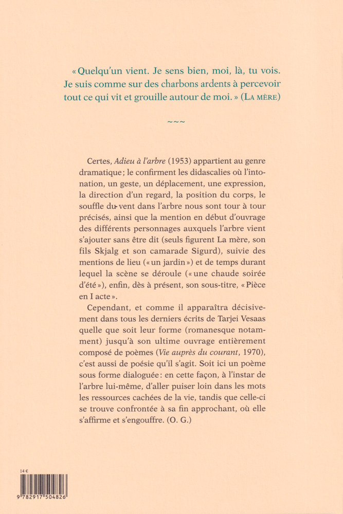 Adieu à l'arbre - Tarjei Vesaas